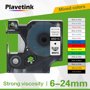 Plavetink 6/9/12 мм ленти за DYMO D1 Лента 45013 40913 43613 45010 45016 45017 45018 45019 за принтер DYMO LabelManager 160 280