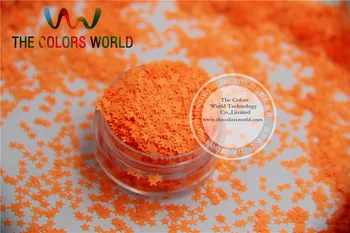 Устойчиви на растворителям Пайети - Оранжево-червени, Блестящи конфети във формата на звездички за лак за нокти и декорация със собствените си ръце 1 пакет = 50 грама